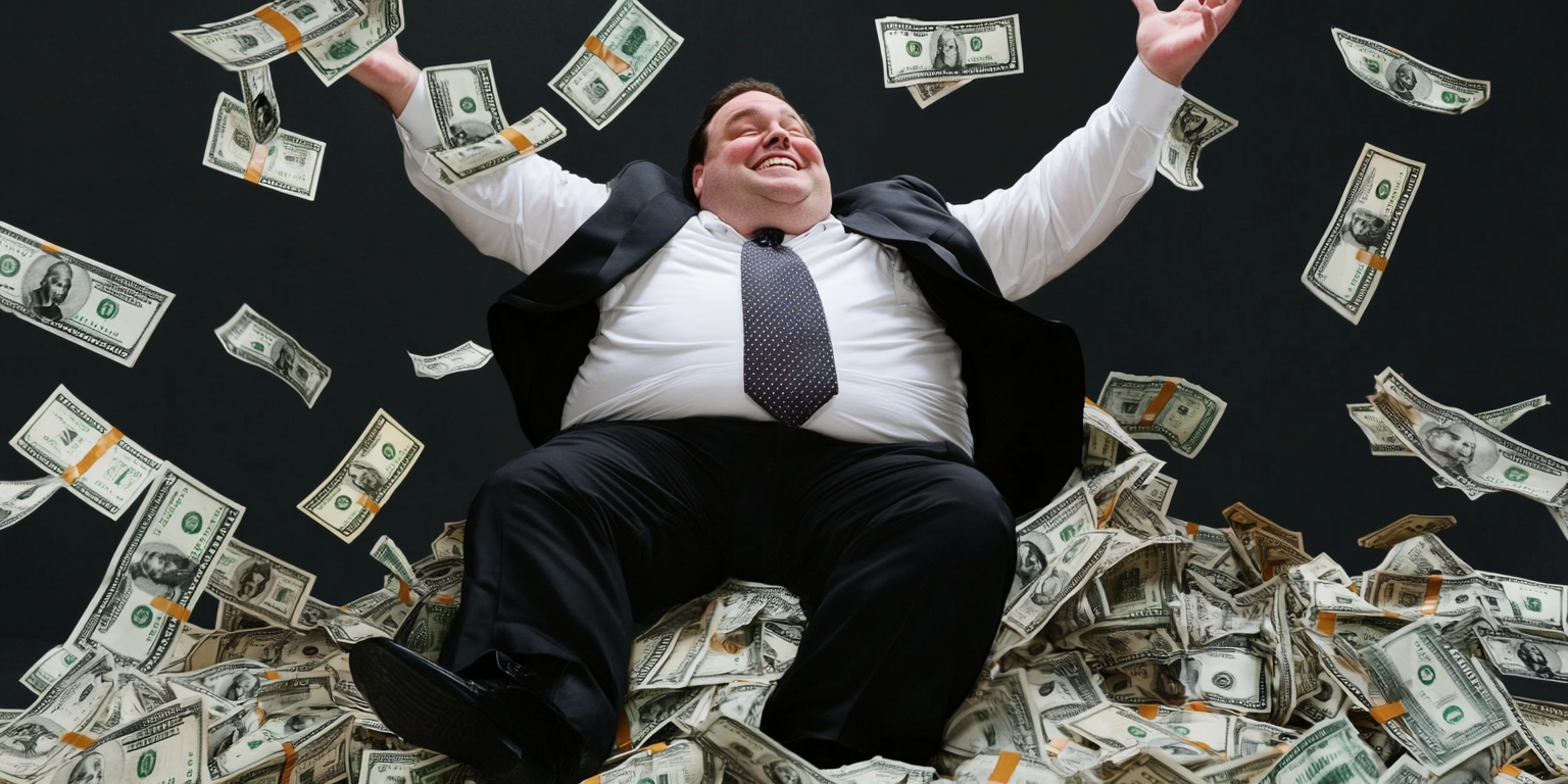 u3169665849 a fat well dressed politician sitting in a pile 8f9c3e5b 96c8 4556 a2c8 66ed54f2c121 2